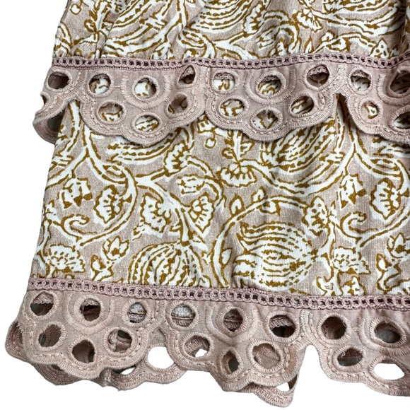 Anthro Let Me Be Eyelet Swing Top Sz XL Sleeveless Tiered Silhouette Boho Dreamy - Picture 10 of 16